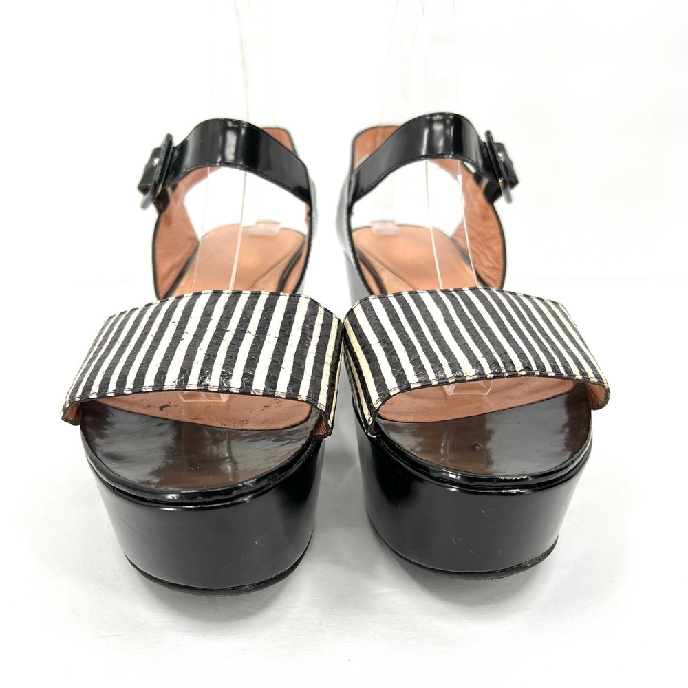 ROBERT CLERGERIE Shoes Womens 39 Black Cream Platform Flatform Chunky Sandal - Picture 2 of 10